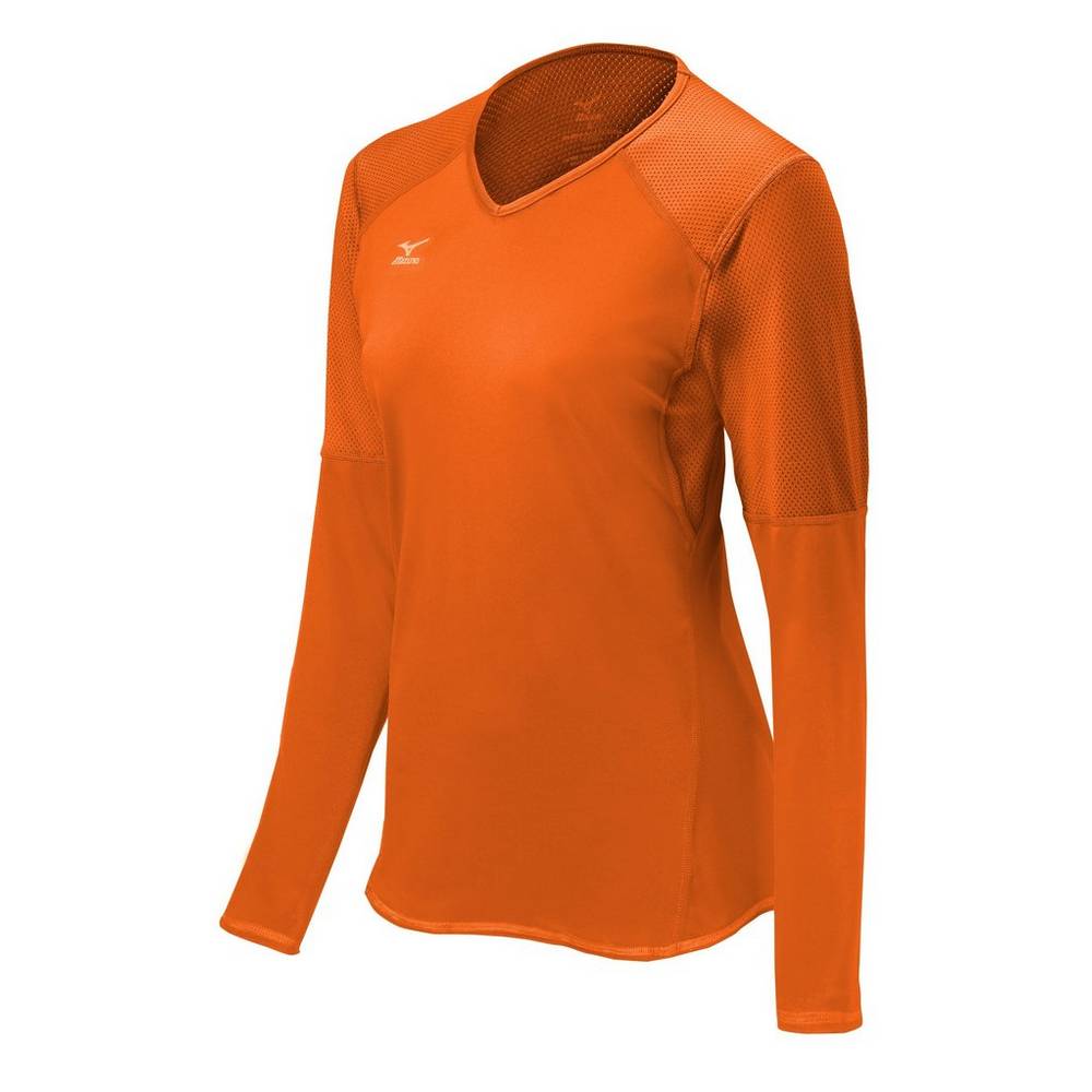 Jersey Mizuno Voleibol Techno VI Long Sleeve Para Mujer Naranjas 9630178-VH